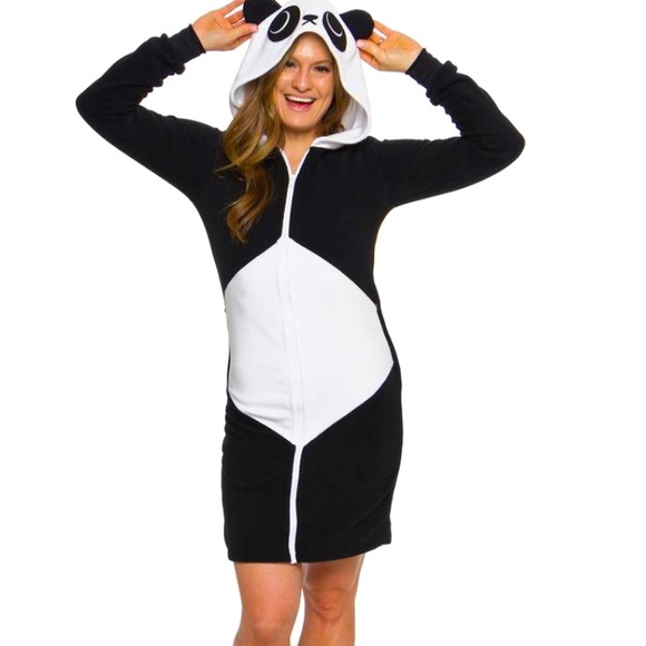 Silver Lilly Adult Large Panda Bear Dress Halloween Costume - Picture 1 of 4